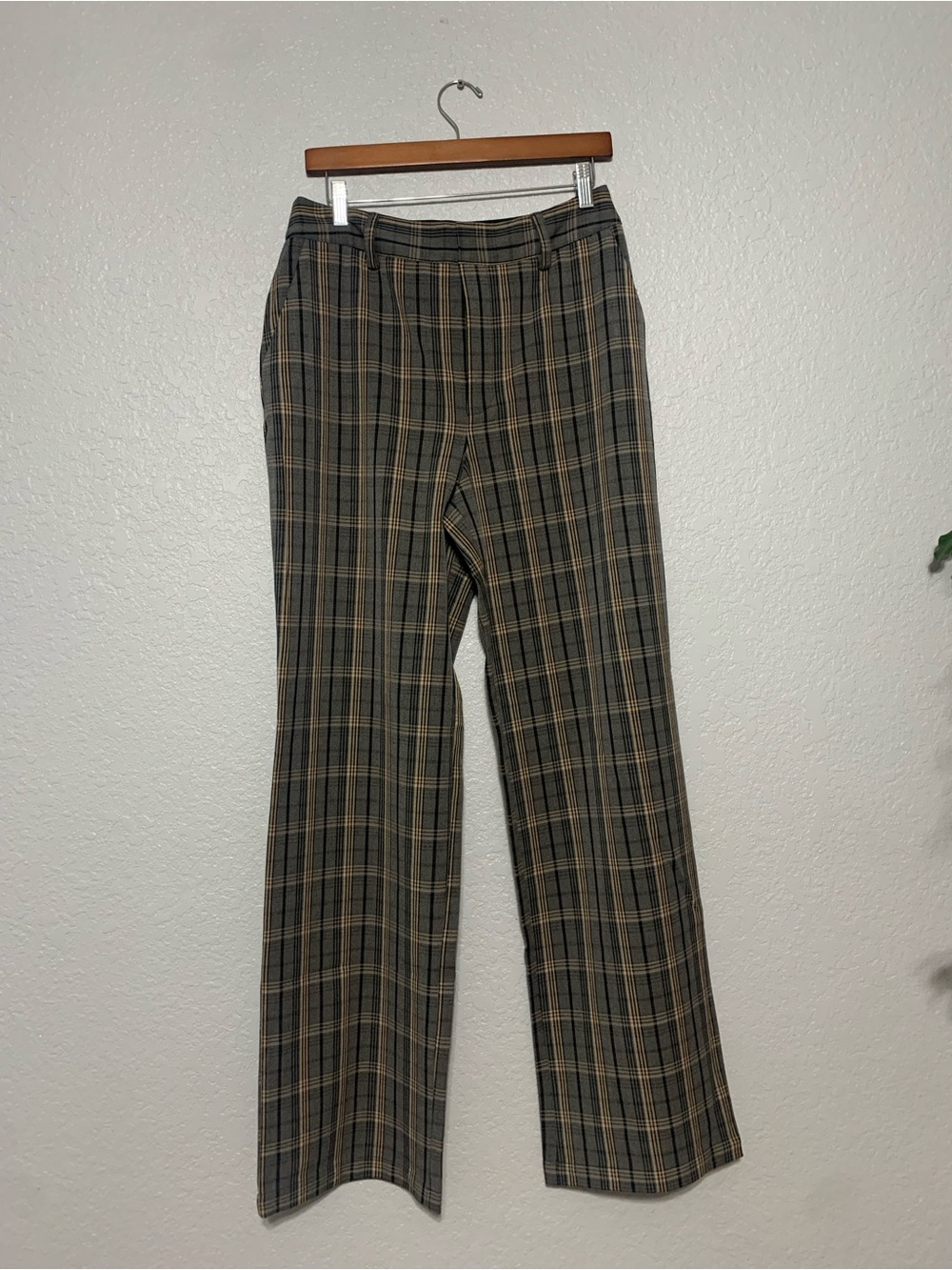 Express Men's Plaid Dress Pants - Brown & Gray